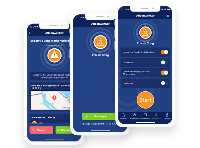 Alleenwerken app 3 screens NL 765 565 Alleenwerken app