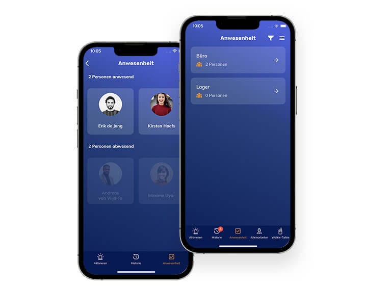 Anwesenheit App 2022 DE 765 565 Anwesenheitsregistrierung pager
