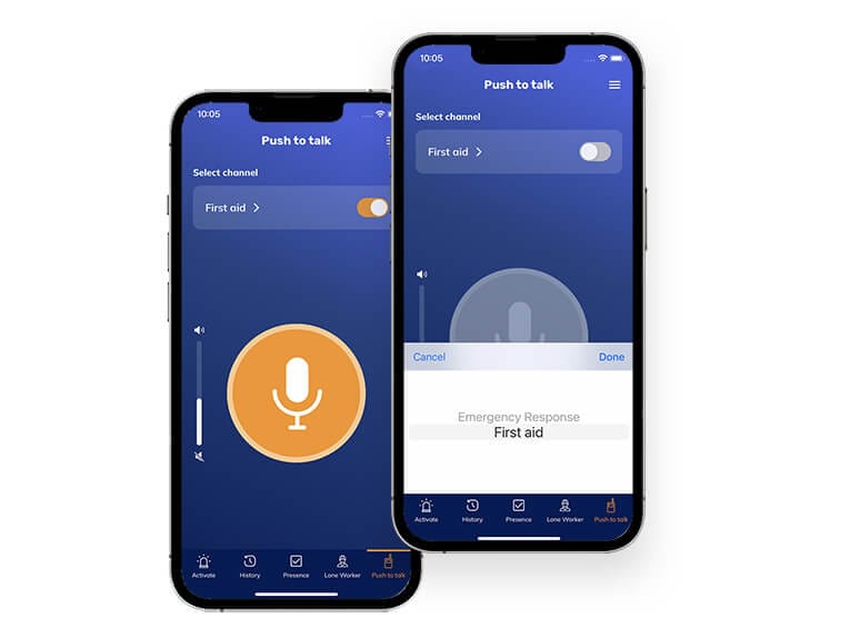 lone worker push to talk app