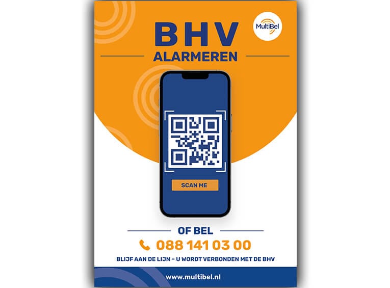 QR-code poster en inbelnummer