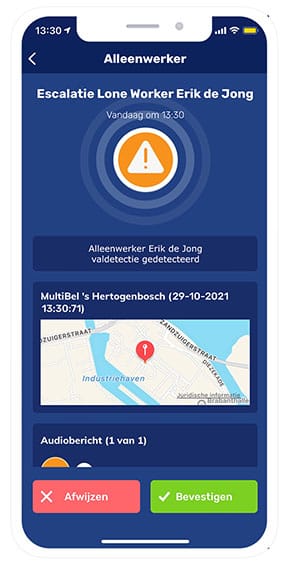 valdetectie app alleenwerker