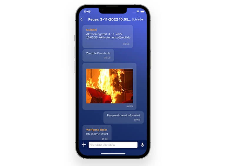 crisis logging 2022 DE 765 565 Protokollierung über die Feuerwehr App